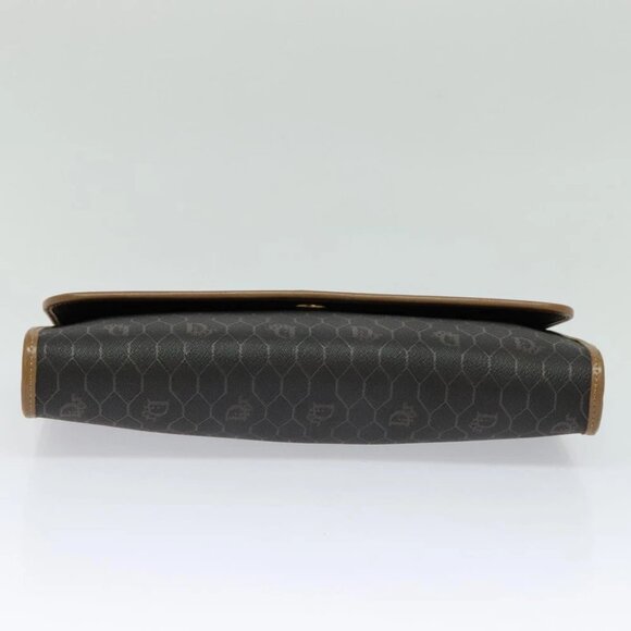 Christian Dior Honeycomb Canvas Chain Shoulder Bag PVC Black Gold Auth EC097 - Picture 2 of 15